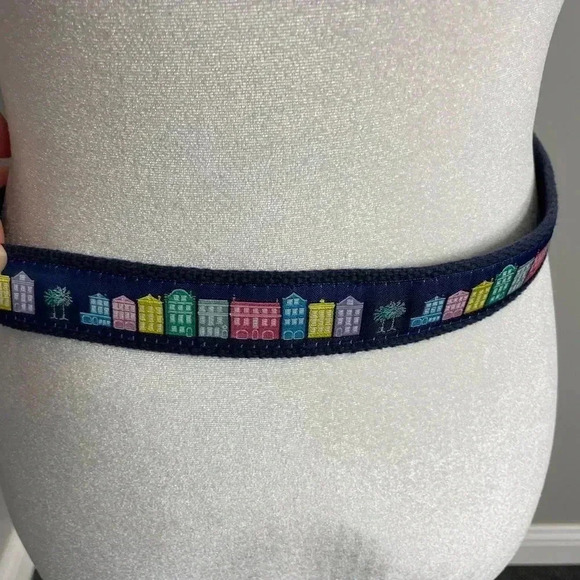 Charleston Krewe South Carolina Belt Canvas Skyline City Scape Blue Size 28 - Picture 2 of 5